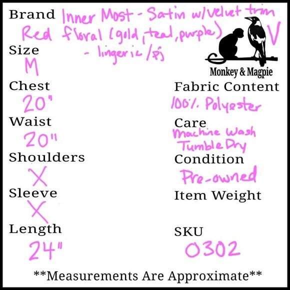 Inner Most Women's Satin Top Colorful Boho Velvet Trim Size Medium - Picture 9 of 9